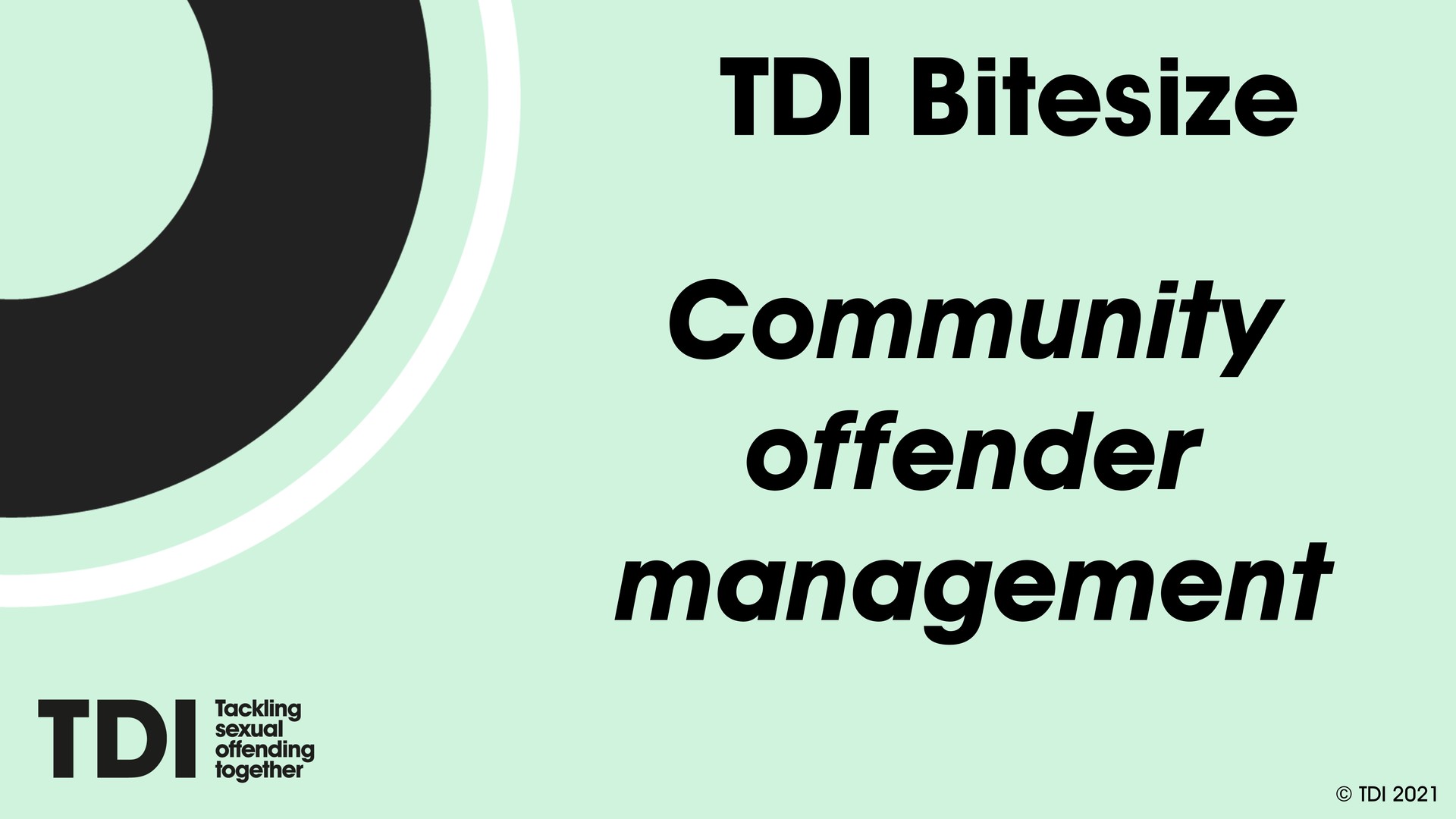 Community Offender Management Bitesize Sessions Training And 