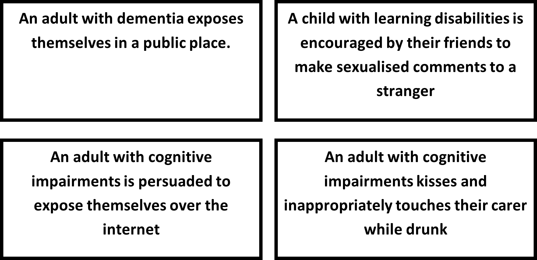 examples of innapropriate behaviour